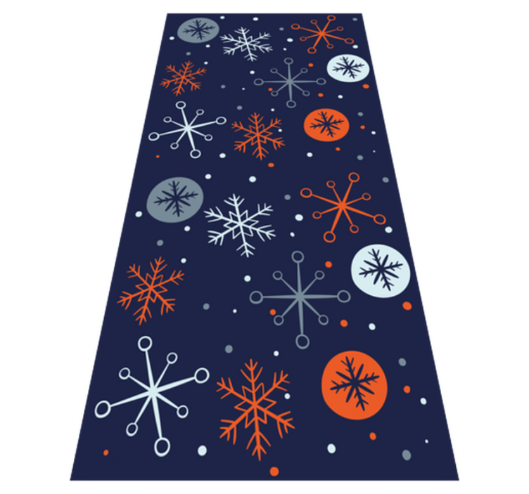 Vinyl teppich weihnachten blaue und orange schneeflocken - TenStickers
