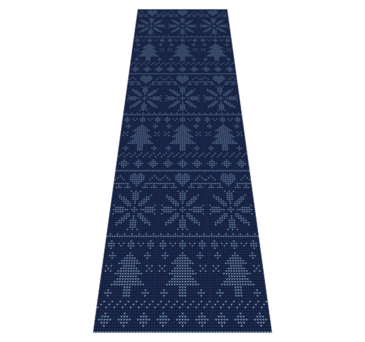 Vinyl teppich weihnachten mit navyblauem strickmuster - TenStickers