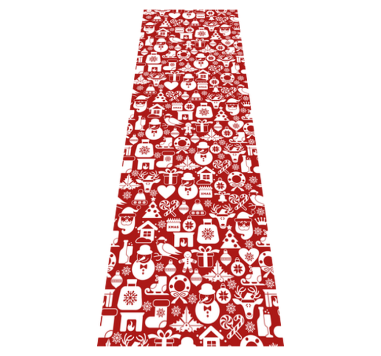 Vinyl teppich weihnachten mit roten weihnachtsikonen - TenStickers