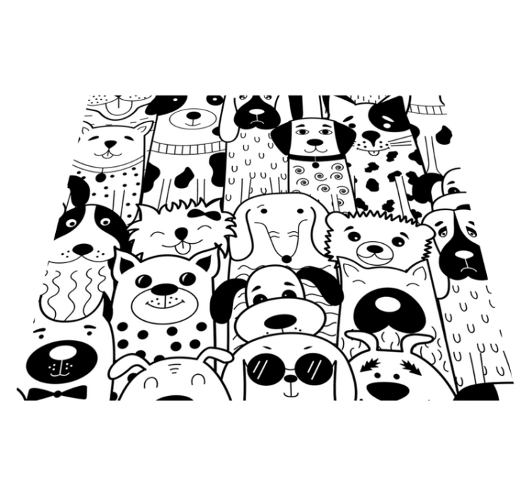 Vinyl teppich schlafzimmer mit hunde-muster - TenStickers