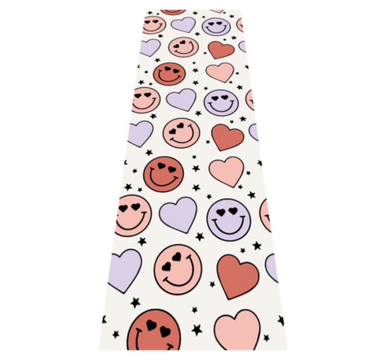 Vinyl teppich schlafzimmer mit herzen und smileys - TenStickers