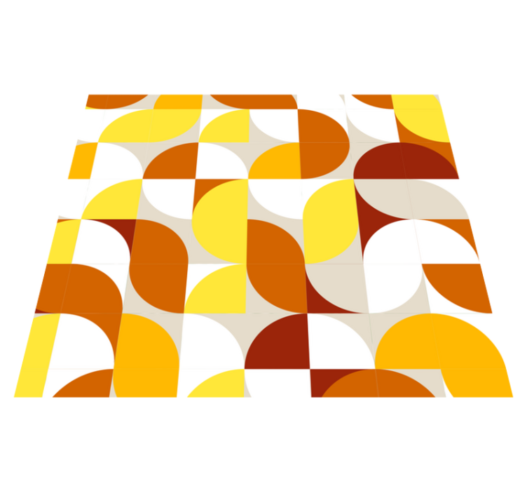 Vinyl teppich schlafzimmer im vintage stil orange und gelb - TenStickers