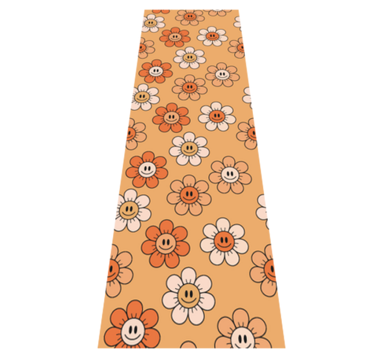Vinyl teppich schlafzimmer in orange mit smiley gesichtern - TenStickers