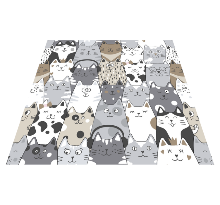 Vinyl teppich schlafzimmer mit cartoon katzen - TenStickers