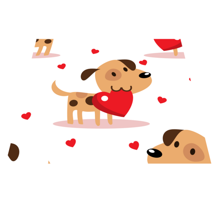 Vinyl teppich schlafzimmer rote hunde - TenStickers