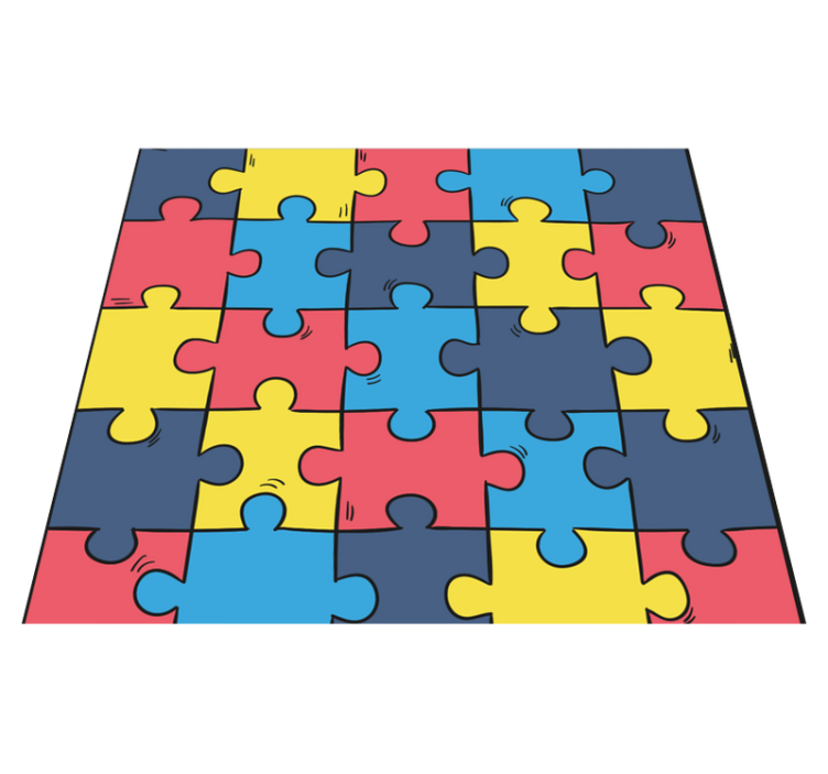 Vinyl teppich schlafzimmer regenbogen puzzle - TenStickers