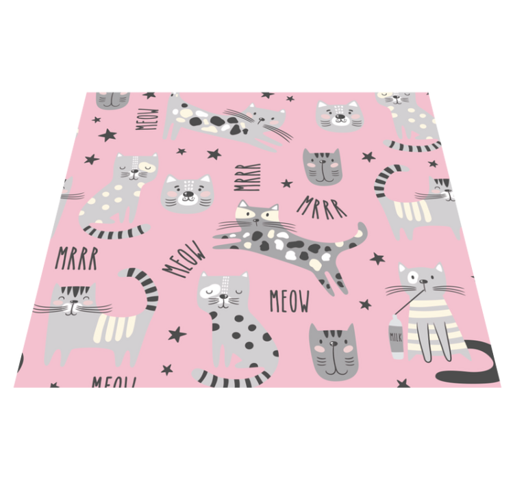Vinyl teppich schlafzimmer für stilvolle katzen - TenStickers