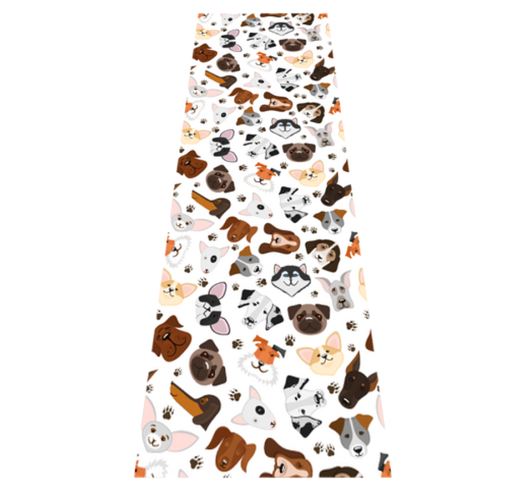 Vinyl teppich schlafzimmer mit hundekopf-motiven - TenStickers
