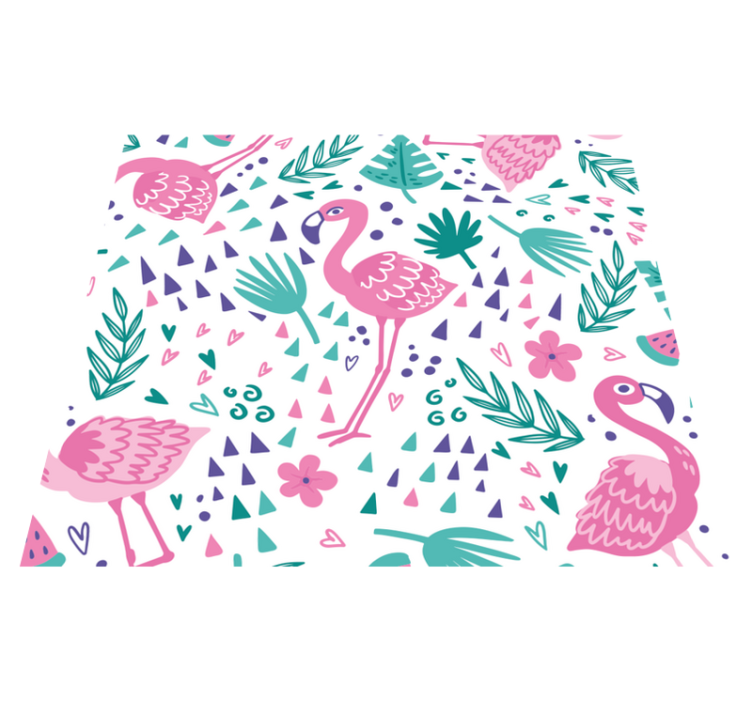 Vinyl teppich schlafzimmer mit flamingo-muster - TenStickers
