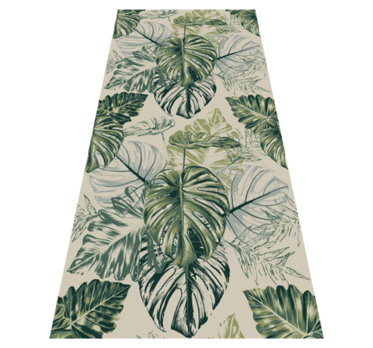 Vinyl teppich schlafzimmer mit verblassten monstera-mustern - TenStickers