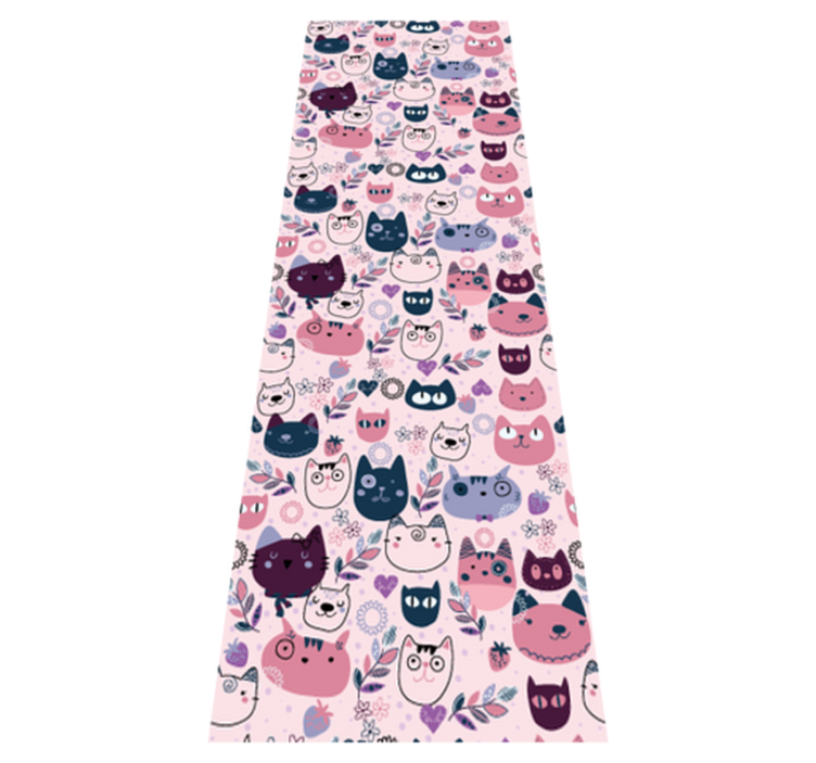 Vinyl teppich schlafzimmer mit pinken katzenmuster - TenStickers