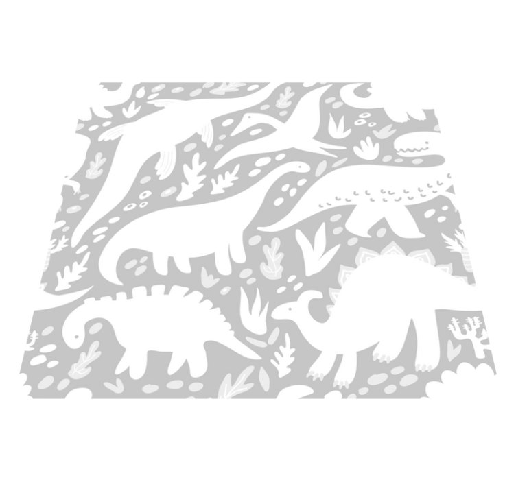 Vinyl teppich schlafzimmer mit weißen dinosauriern - TenStickers