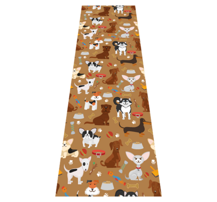 Vinyl teppich schlafzimmer mit verschiedenen süßen hunden - TenStickers