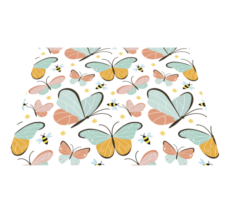Vinyl teppich schlafzimmer schmetterlinge und bienen - TenStickers