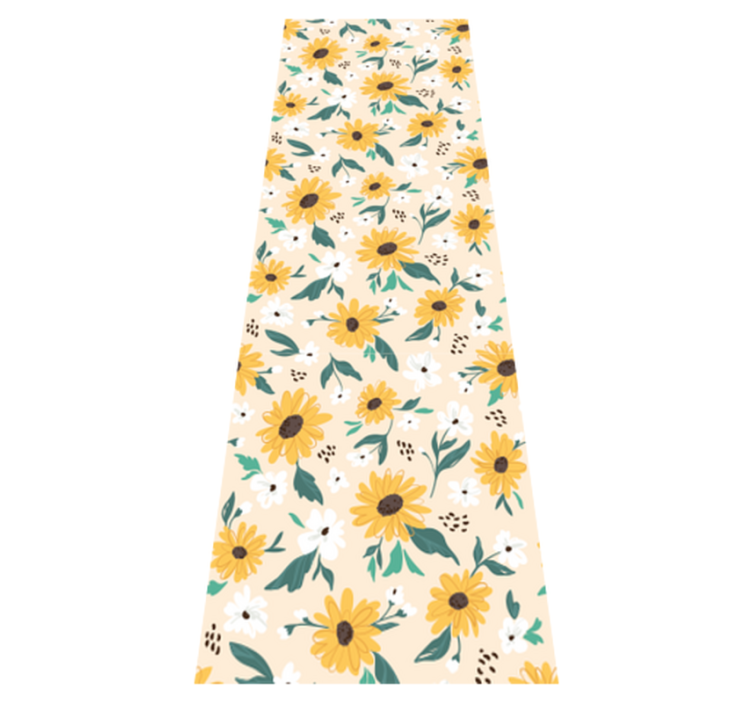 Vinyl teppich schlafzimmer sonnenblumen beige hintergrund - TenStickers