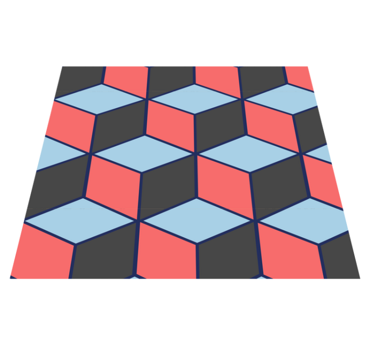 Vinyl teppich schlafzimmer geometrische 3d quadrate - TenStickers