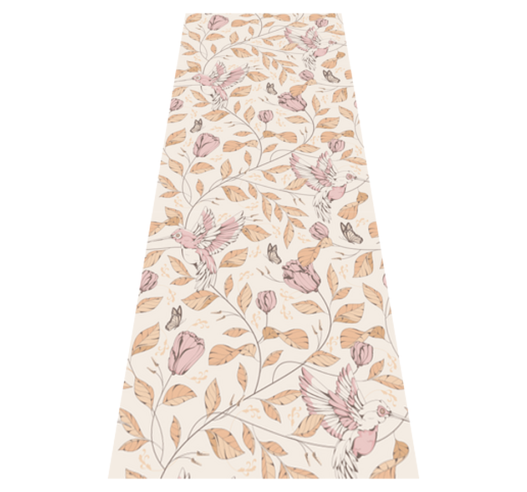 Vinyl teppich schlafzimmer mit tulpenmuster beige - TenStickers