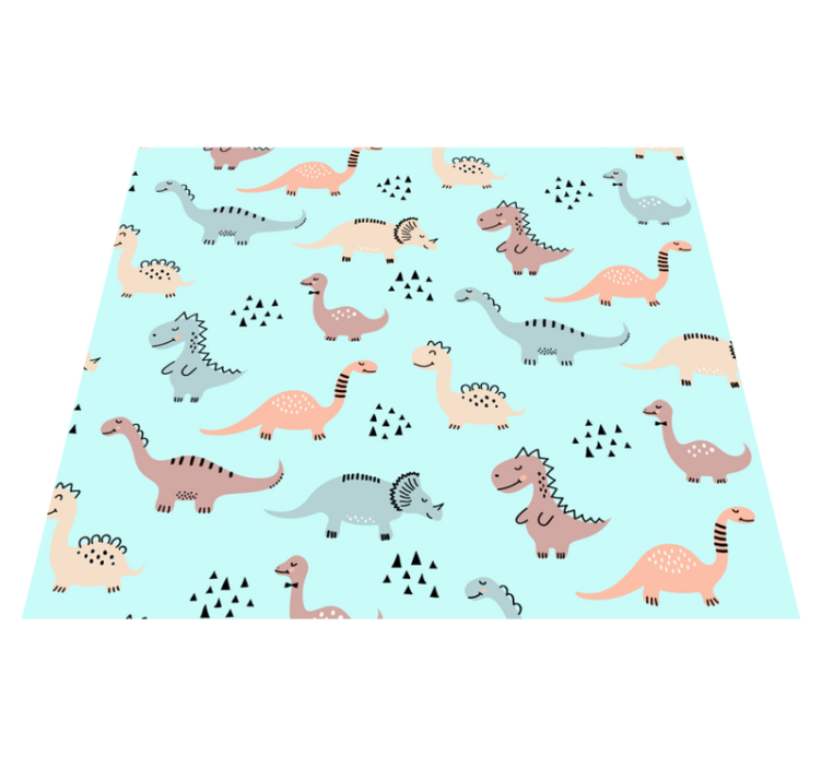 Vinyl teppich schlafzimmer blauer hintergrund mit dinosaurus - TenStickers
