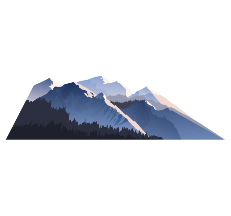 Vinyl teppich natur grauer wald berge und sonne - TenStickers