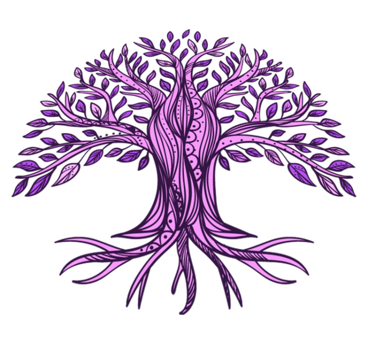 Vinyl teppich natur lebensbaum lila muster - TenStickers