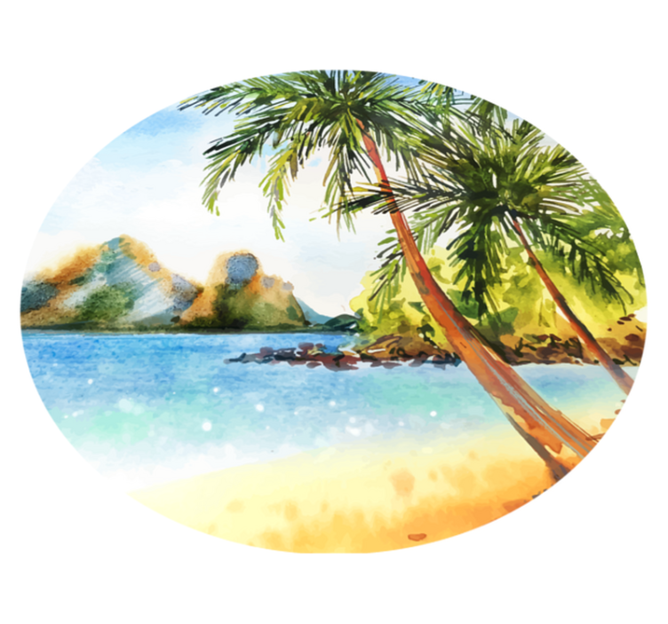 Vinyl teppich natur tropischer palmenstrand - TenStickers