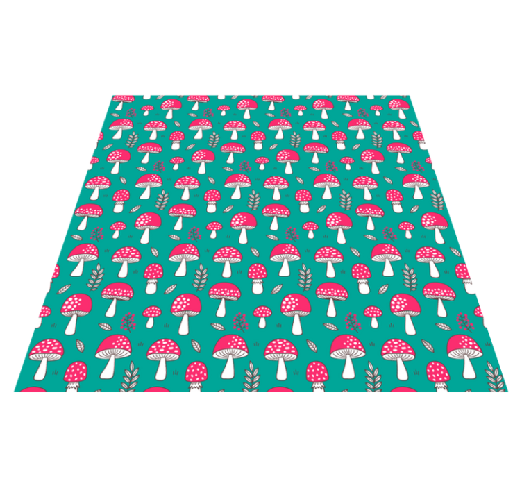 Vinyl teppich natur klassische pilze auf türkis - TenStickers