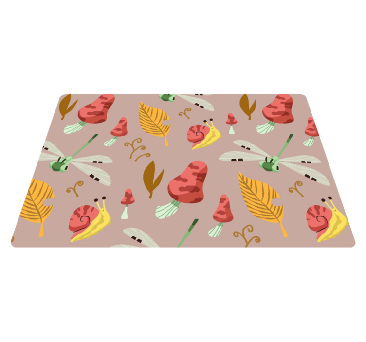 Vinyl teppich natur mit herbstflora und -fauna muster - TenStickers