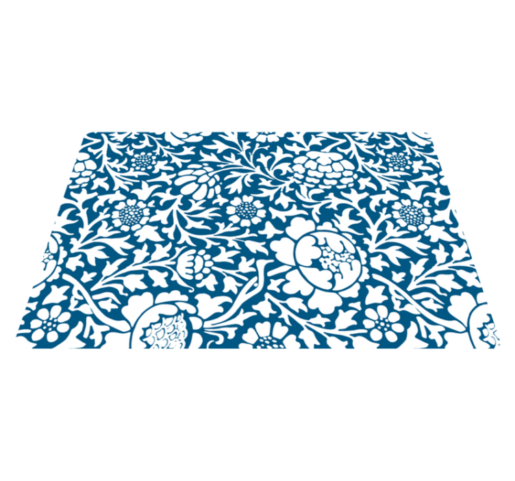 Vinyl teppich natur marineblaue flora - TenStickers