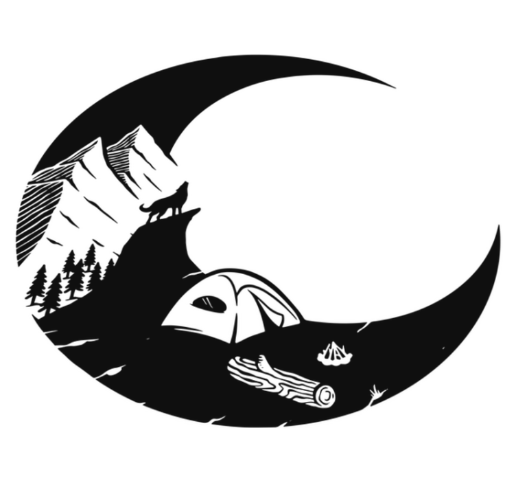 Vinyl teppich natur berg-camping szene - TenStickers