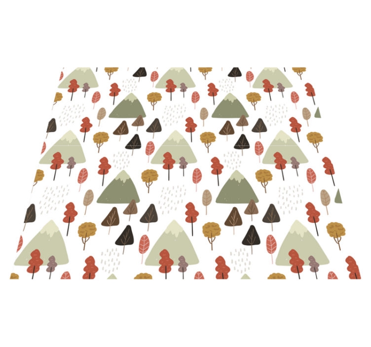 Vinyl teppich natur mit verspielten baummustern - TenStickers