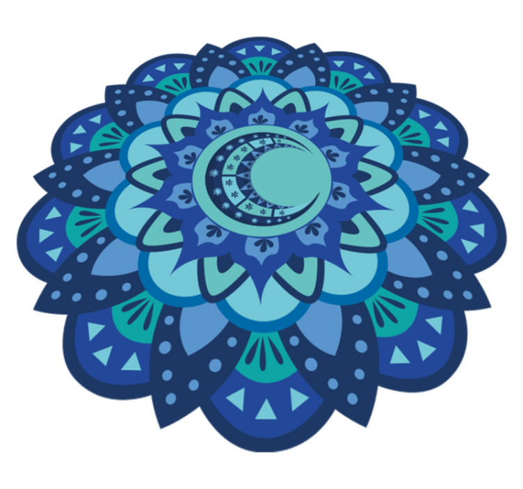 Vinyl teppich natur mit aufwendigem botanischem mandala - TenStickers