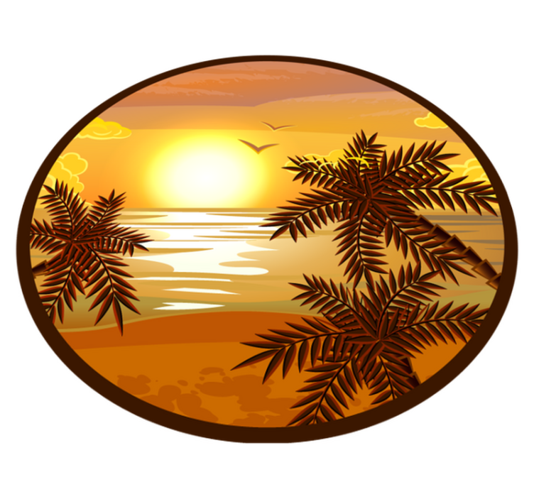 Vinyl teppich natur ruhiger sonnenuntergang blick - TenStickers