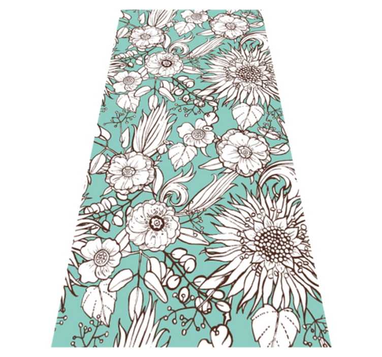 Vinyl teppich natur mit floralem muster - TenStickers