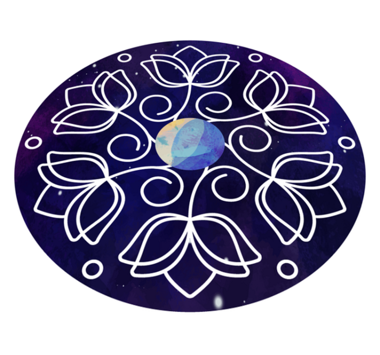 Vinyl teppich natur im lotusmuster design - TenStickers