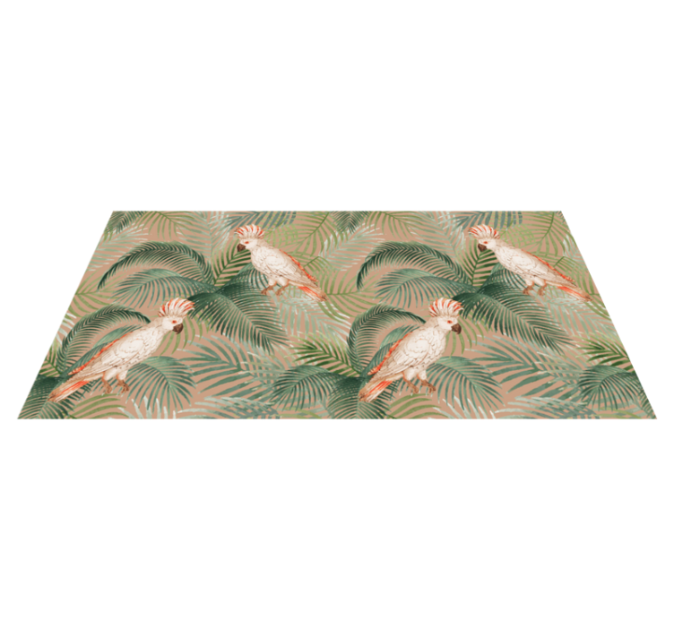 Vinyl teppich natur mit tropischen papageien und palmen - TenStickers