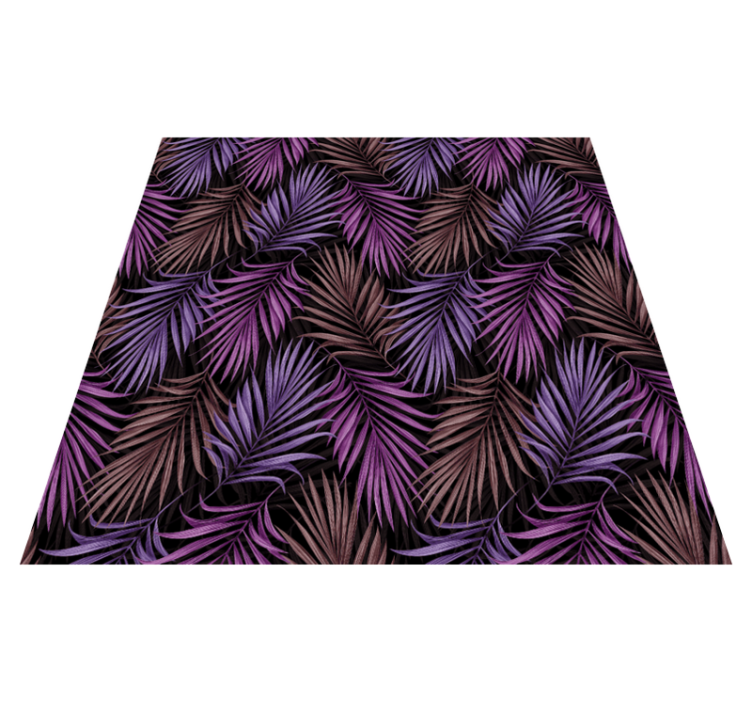 Vinyl teppich natur mit lila blattmuster - TenStickers