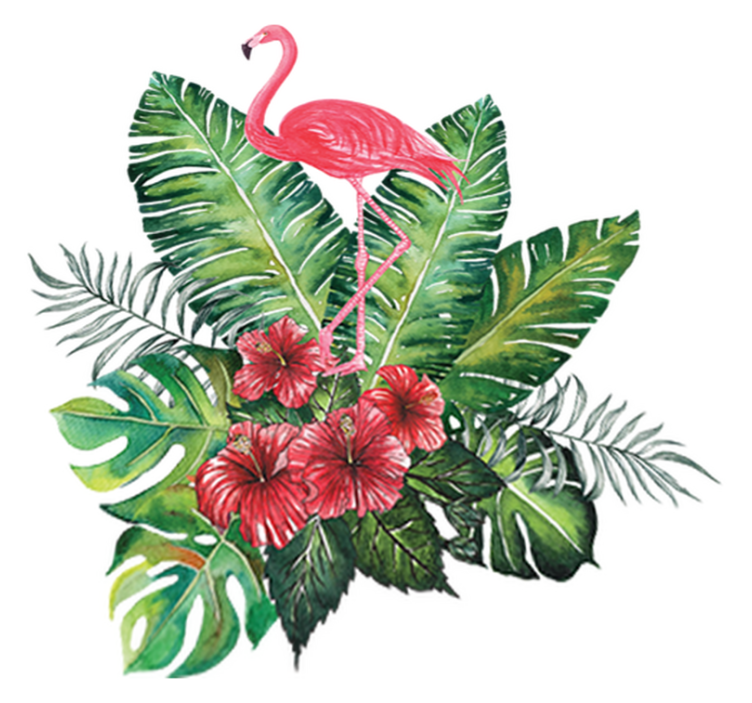 Vinyl teppich blumen großer tropischer flamingo - TenStickers