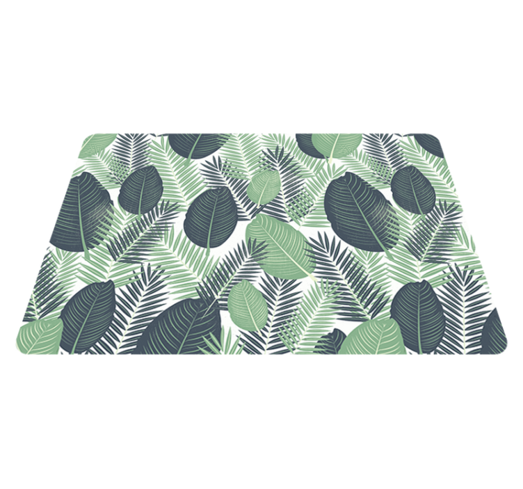 Vinyl teppich blumen dschungelgrün vegetation - TenStickers
