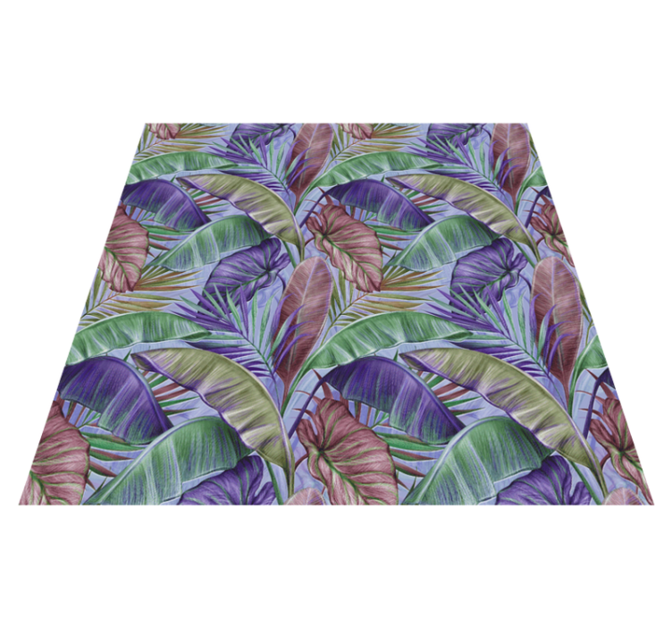 Vinyl teppich blumen mit lila blätterdesign - TenStickers