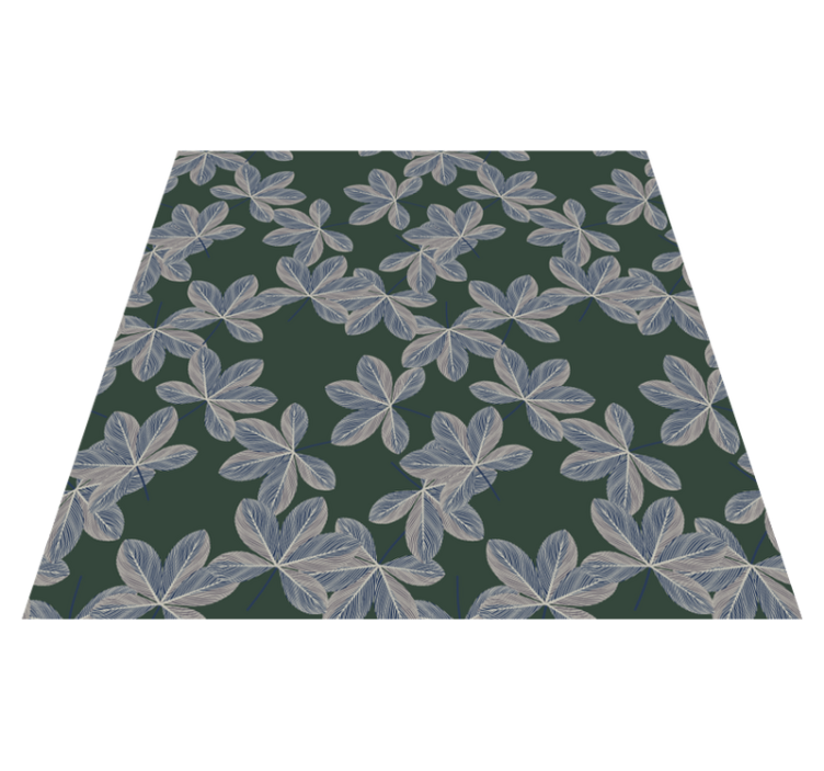 Vinyl teppich blumen mit dunklem blätterdesign - TenStickers