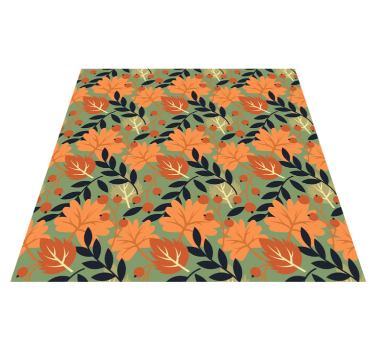 Vinyl teppich blumen großes herbstblattdesign - TenStickers