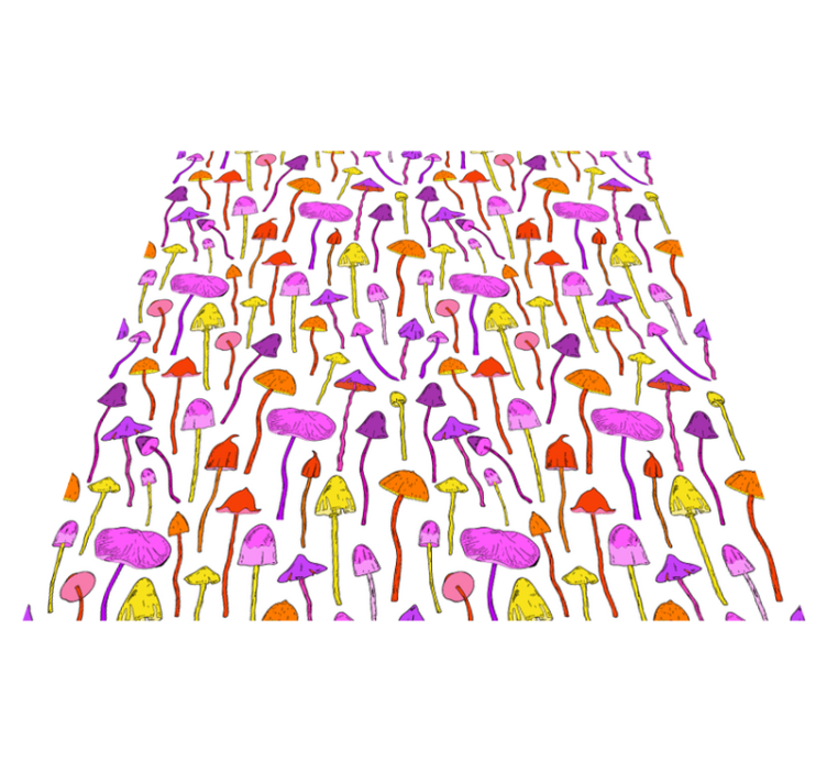 Vinyl teppich blumen mit psychedelischem pilzmuster - TenStickers