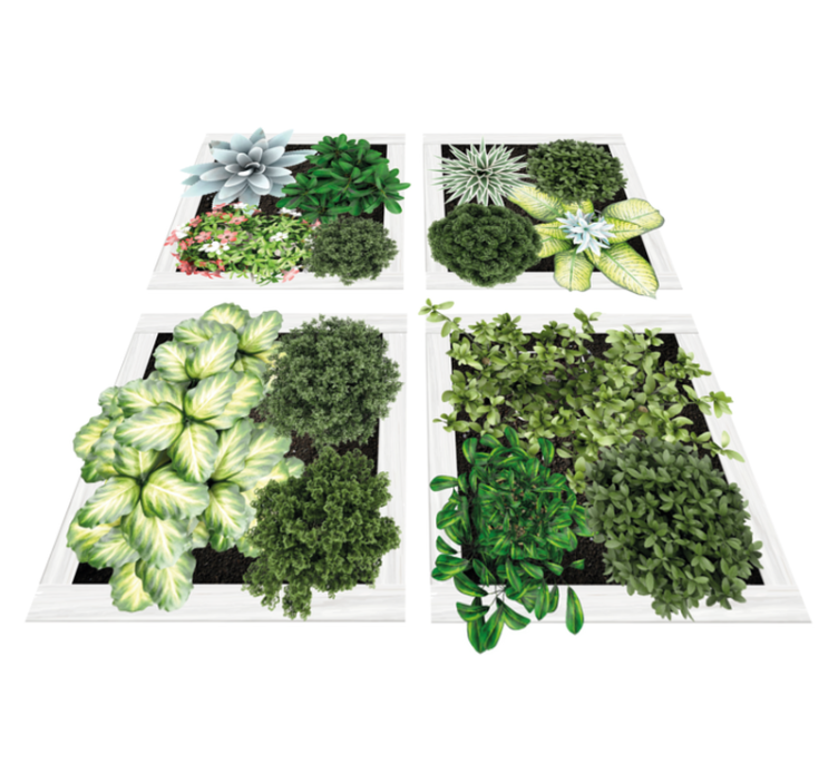 Vinyl teppich blumen vertikale gartenfliesen - TenStickers