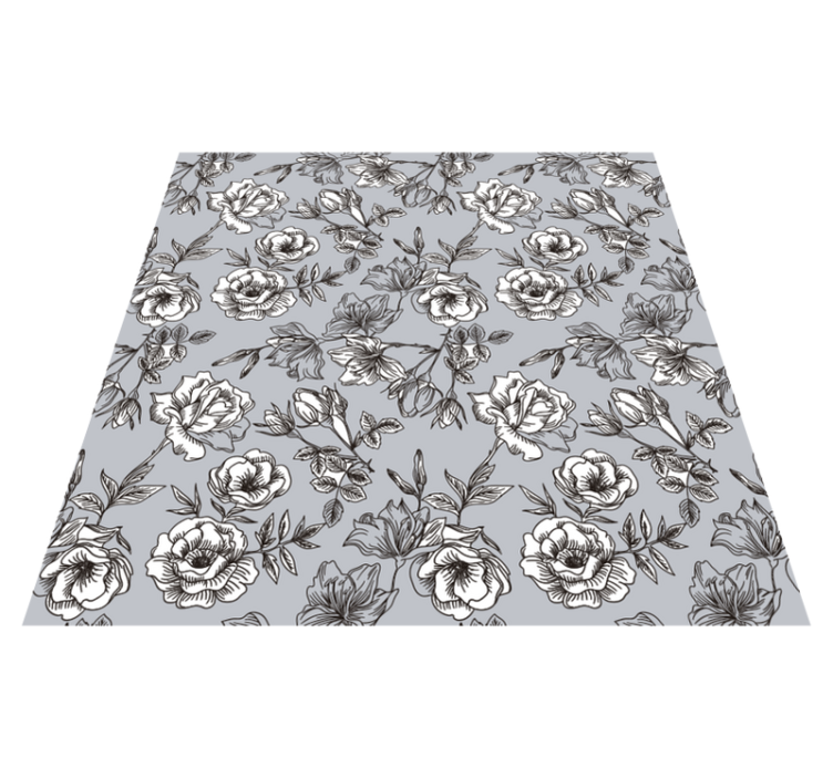 Vinyl teppich blumen mit durchsichtigen blüten - TenStickers