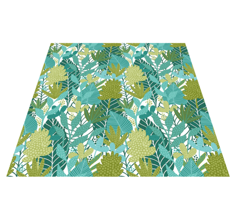Vinyl teppich blumen im tropischen boho-blattdesign - TenStickers