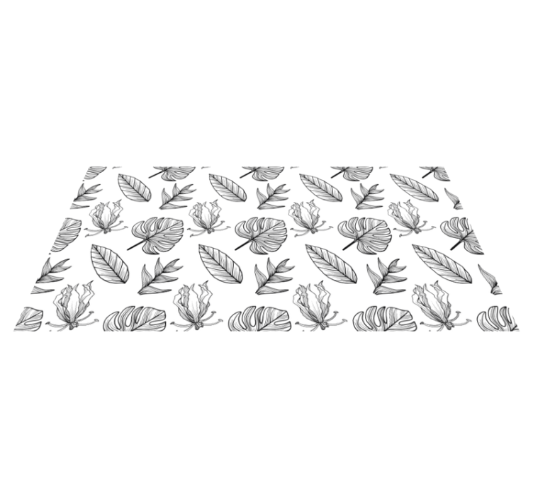 Vinyl teppich blumen einfarbige tropische blätter - TenStickers