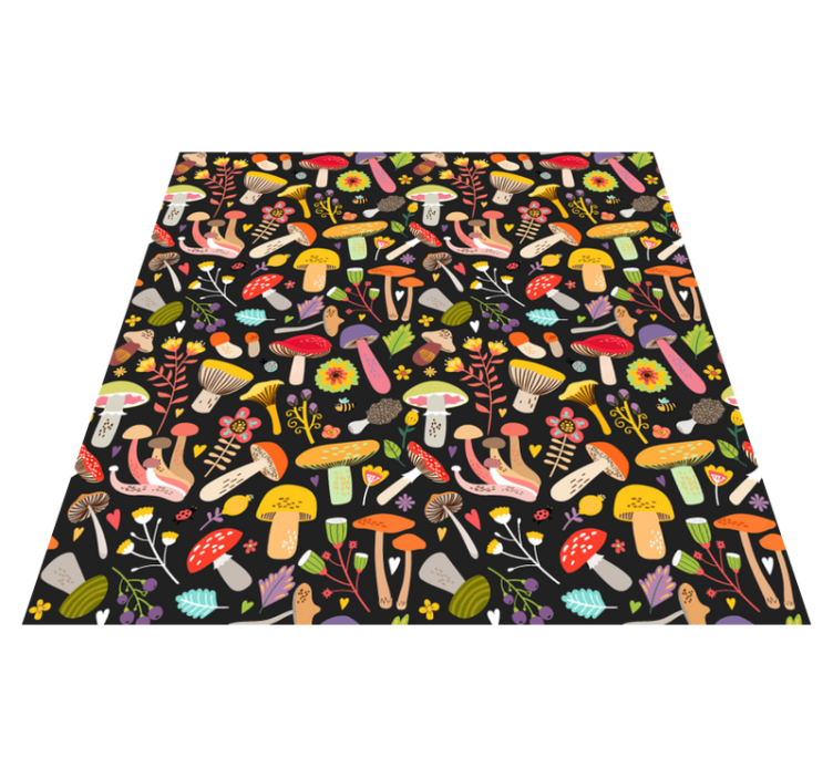 Vinyl teppich blumen mit herbstpilzmuster - TenStickers