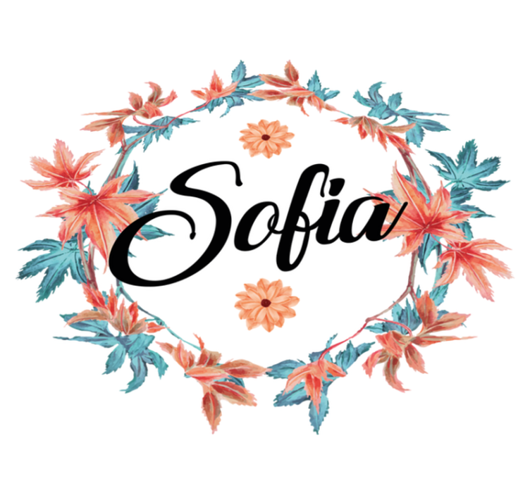 Vinyl teppich blumen herbstkranz mit namen - TenStickers