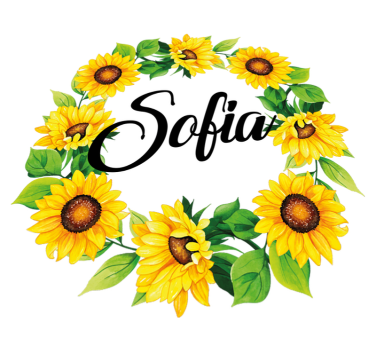 Vinyl teppich blumen sommerblumen kranz mit namen - TenStickers