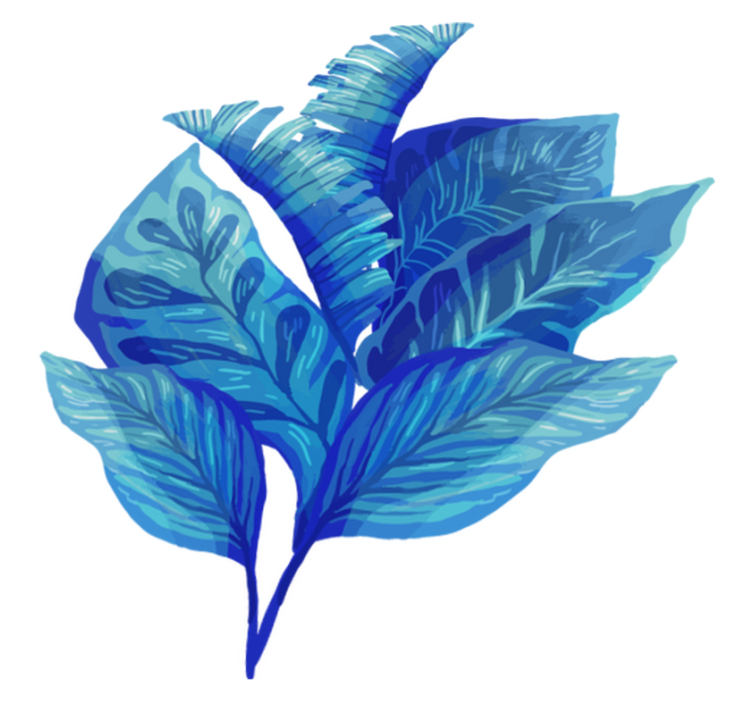 Vinyl teppich blumen blaues blatt arrangement - TenStickers